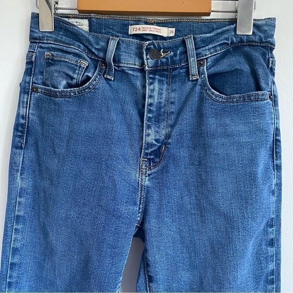LEVI’S Premium Denim 724 High-Rise Straight in Dark Wash Bogota Boogie • US 26 - Picture 3 of 12